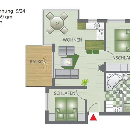 Apartment Moewennest 9 -